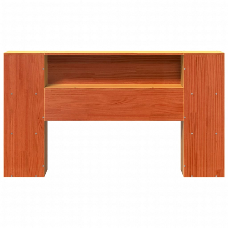 Kopfteil mit Stauraum Wachsbraun 140 cm Massivholz Kiefer