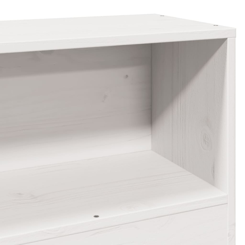 Kopfteil mit Stauraum Weiß 90 cm Massivholz Kiefer