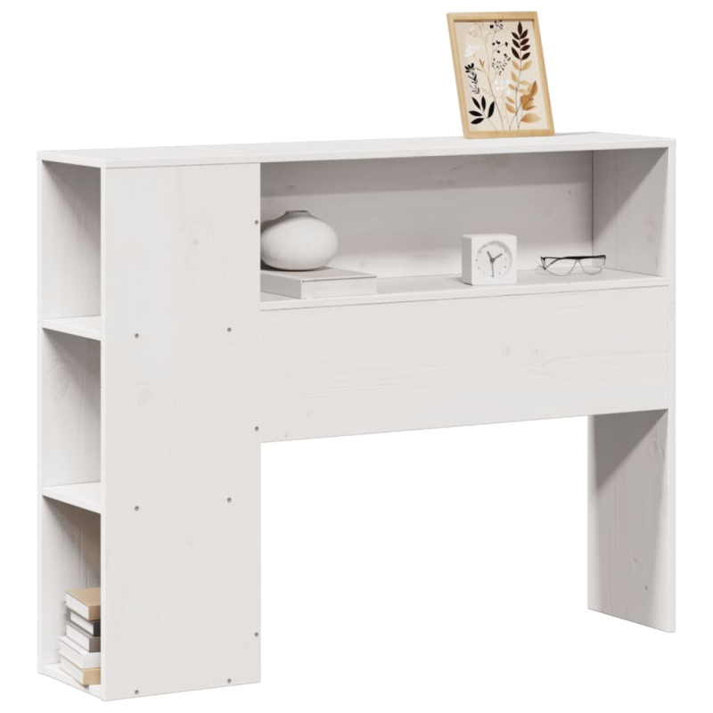 Kopfteil mit Stauraum Weiß 75 cm Massivholz Kiefer