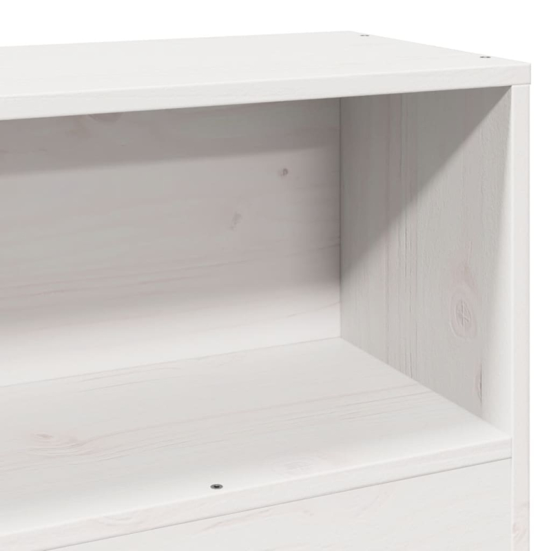 Kopfteil mit Stauraum Weiß 75 cm Massivholz Kiefer