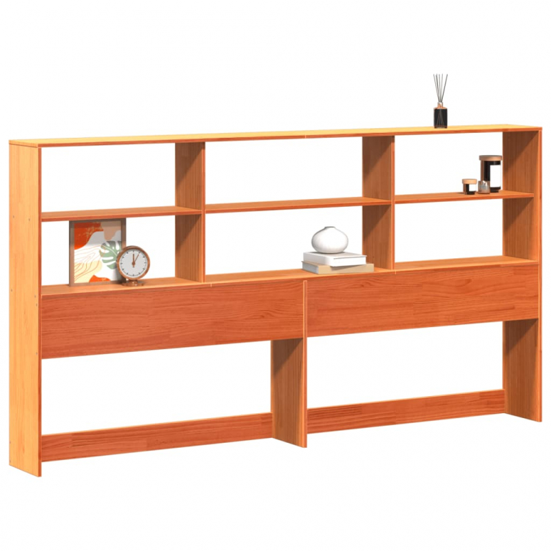 Kopfteil mit Stauraum Wachsbraun 180 cm Massivholz Kiefer