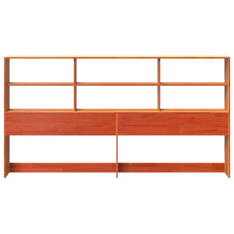 Kopfteil mit Stauraum Wachsbraun 180 cm Massivholz Kiefer