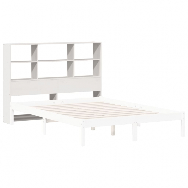 Kopfteil mit Stauraum Weiß 160 cm Massivholz Kiefer
