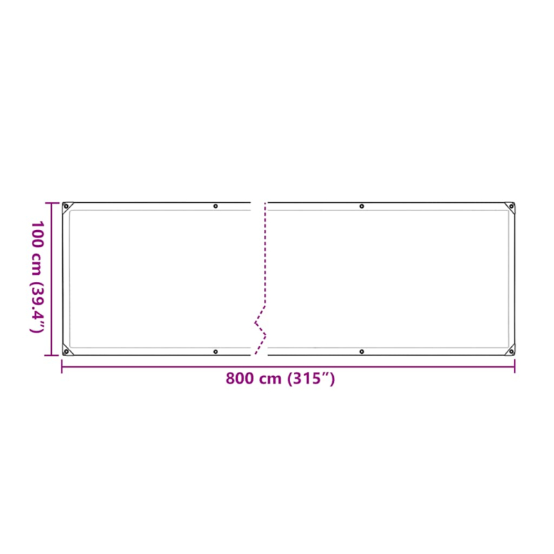 Pflanzenabdeckung mit Ösen 1x8 m Polyethylen
