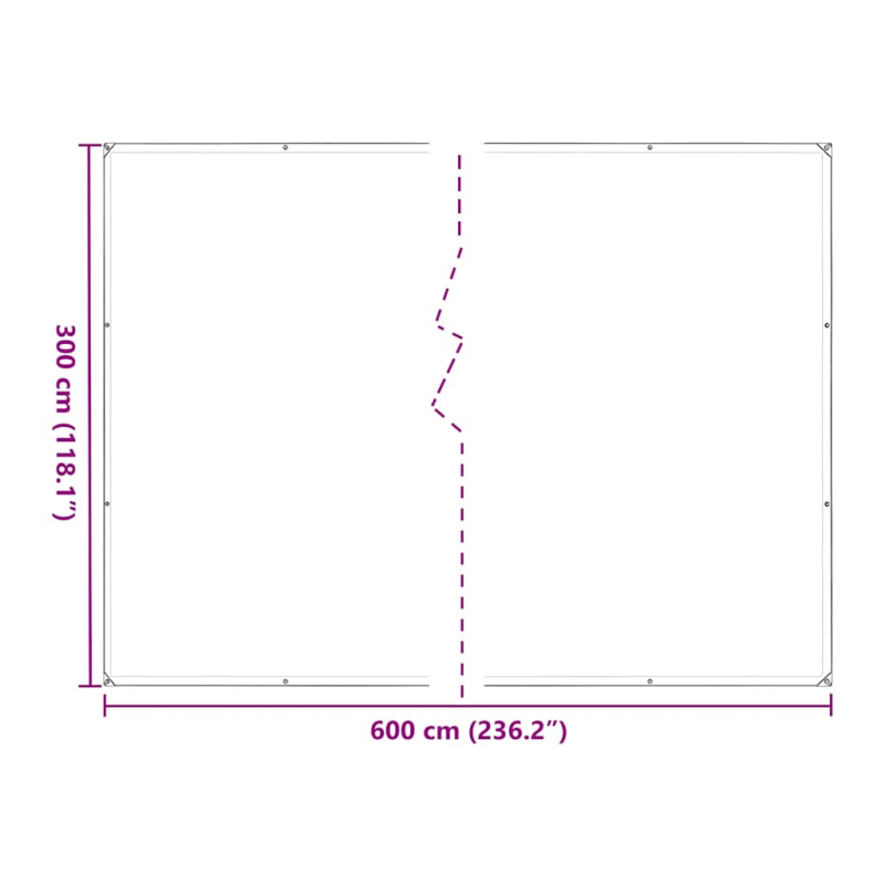 Pflanzenabdeckung mit Ösen 3x6 m Polyethylen