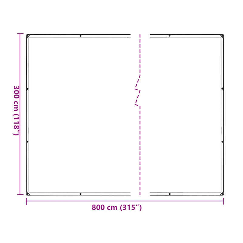 Pflanzenabdeckung mit Ösen 3x8 m Polyethylen