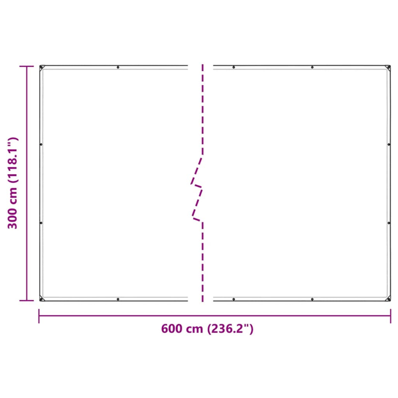 Pflanzenabdeckung mit Ösen 3x6 m PVC