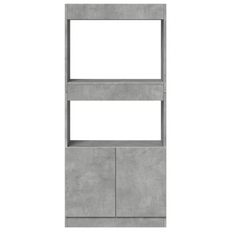 Highboard Betongrau 63x33x140 cm Holzwerkstoff