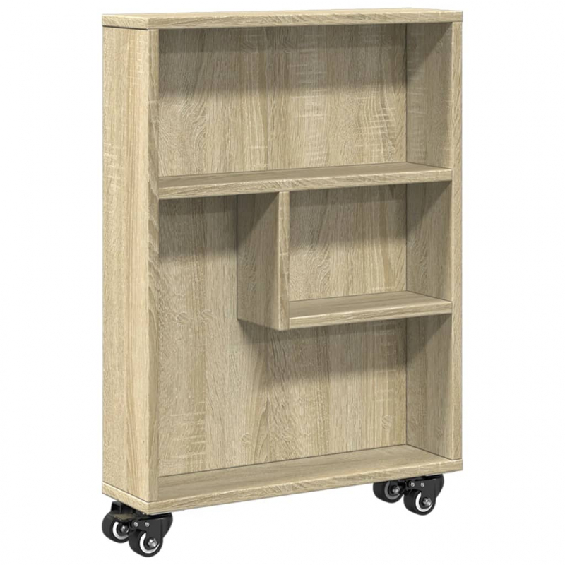 Aufbewahrungswagen Schmal Sonoma-Eiche 48x13x68cm Holzwerkstoff