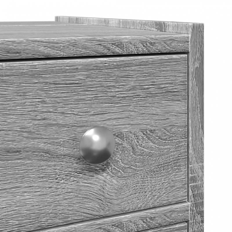 Badschrank Schmal mit Rollen Grau Sonoma Holzwerkstoff