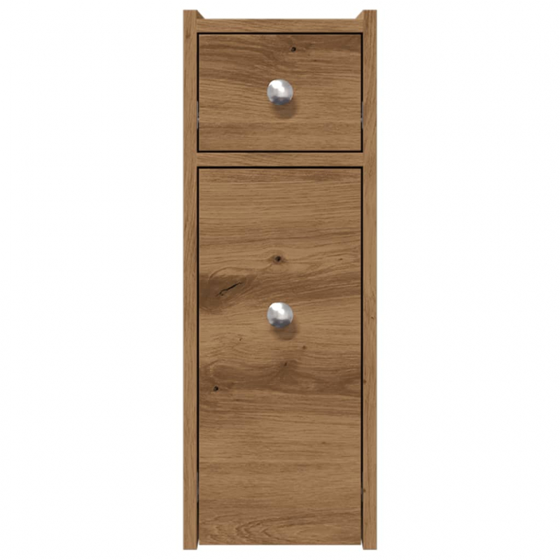 Badschrank Schmal mit Rollen Artisan-Eiche Holzwerkstoff