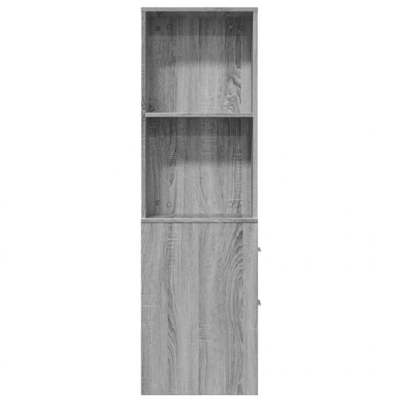 Badschrank Schmal mit Rollen Grau Sonoma Holzwerkstoff