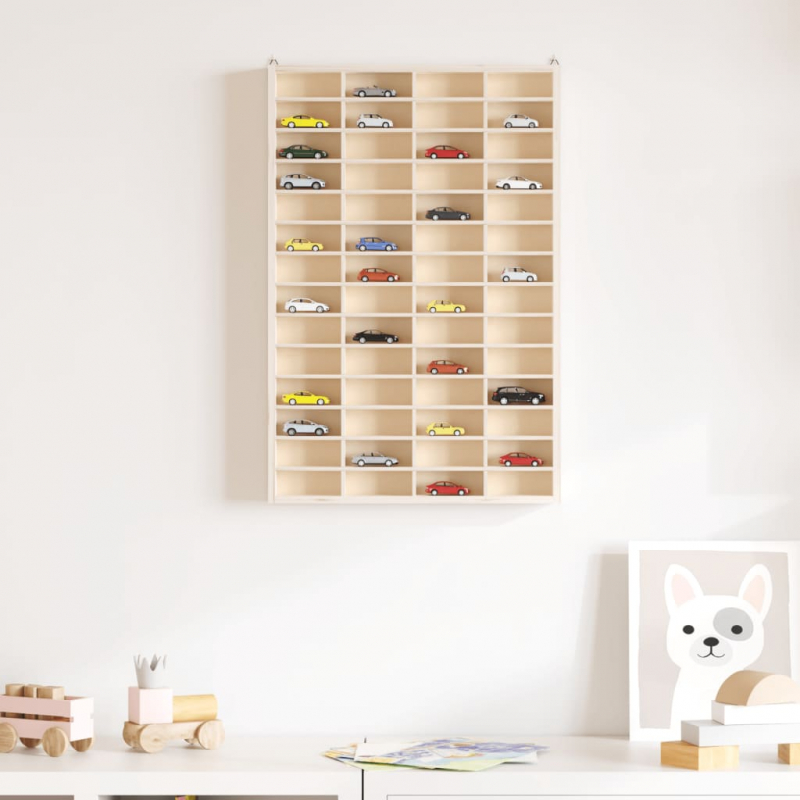 Sammlervitrine aus Holz mit 56 Fächern 40x4,5x60 cm