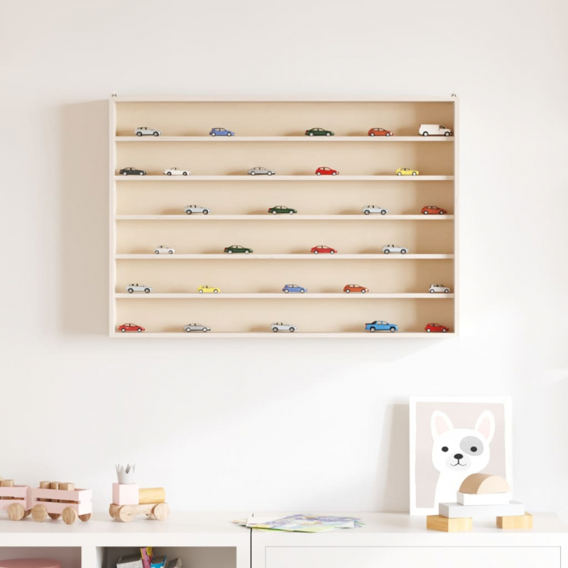 Sammlervitrine aus Holz mit 6 Regalen 80x8,5x55 cm
