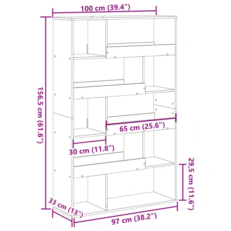 Bücherregal Weiß 100x33x156,5 cm Holzwerkstoff