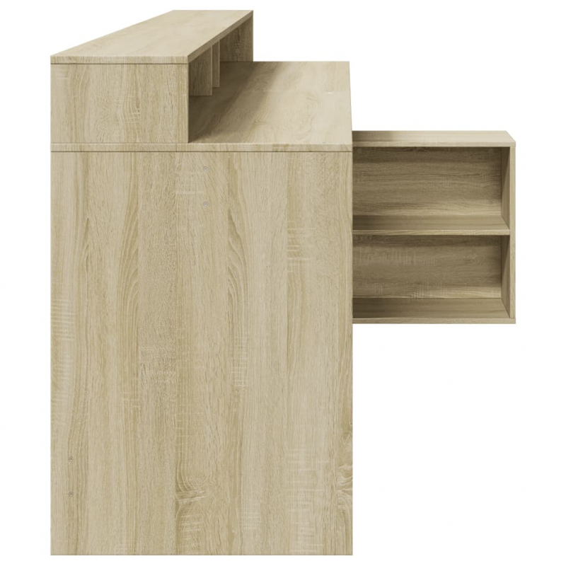 LED-Schreibtisch Sonoma-Eiche 200x104x91 cm Holzwerkstoff
