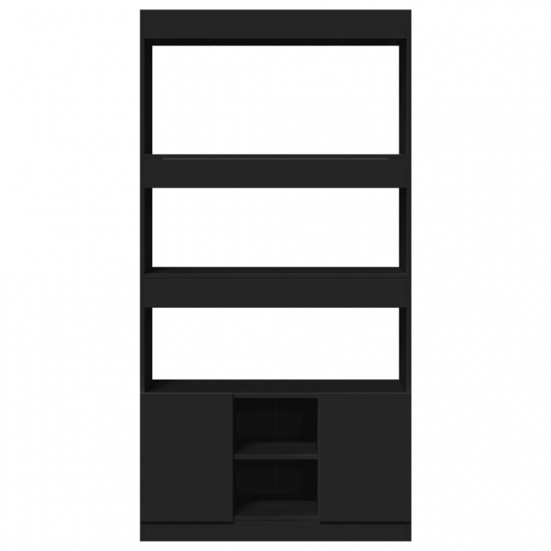 Highboard Schwarz 92x33x180 cm Holzwerkstoff