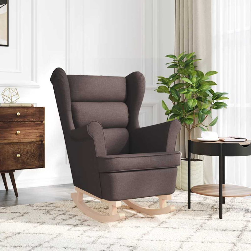 Schaukelsessel Dunkelbraun 74x90x102 cm Stoff