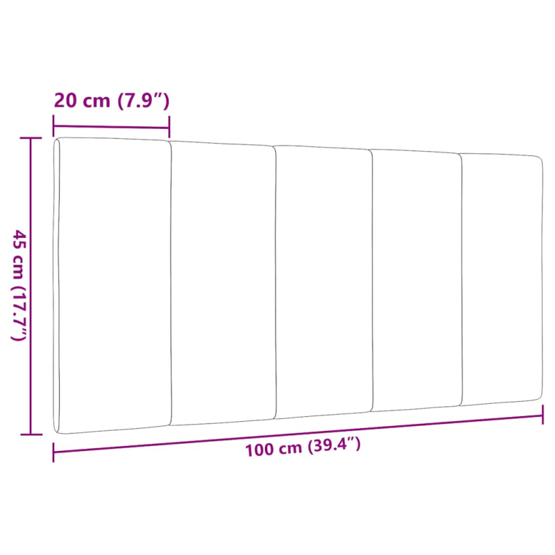 Kopfteil-Kissen Dunkelgrau 100 cm Stoff