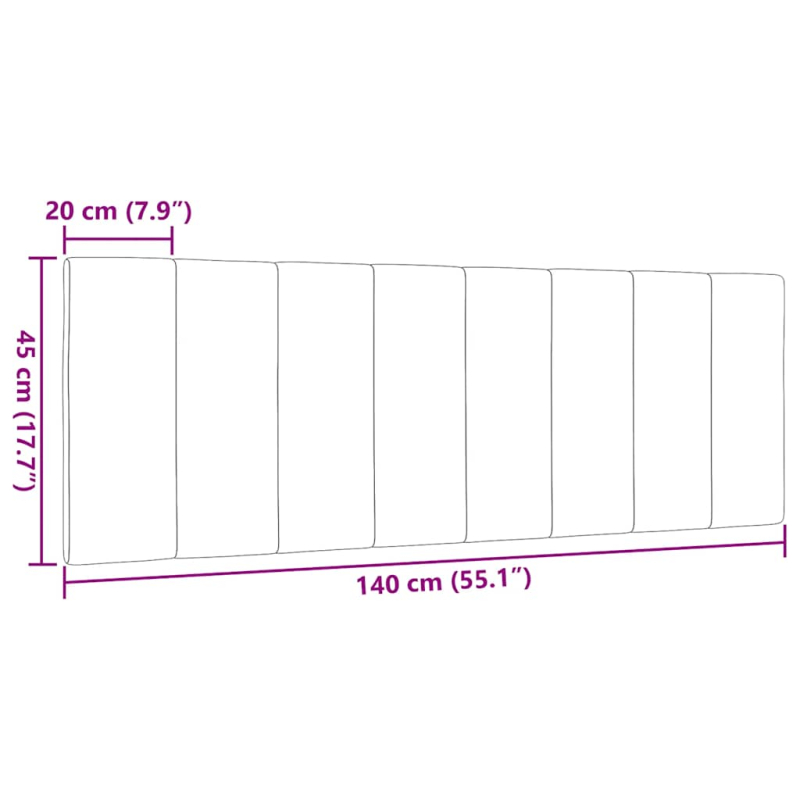 Kopfteil-Kissen Dunkelbraun 140 cm Stoff