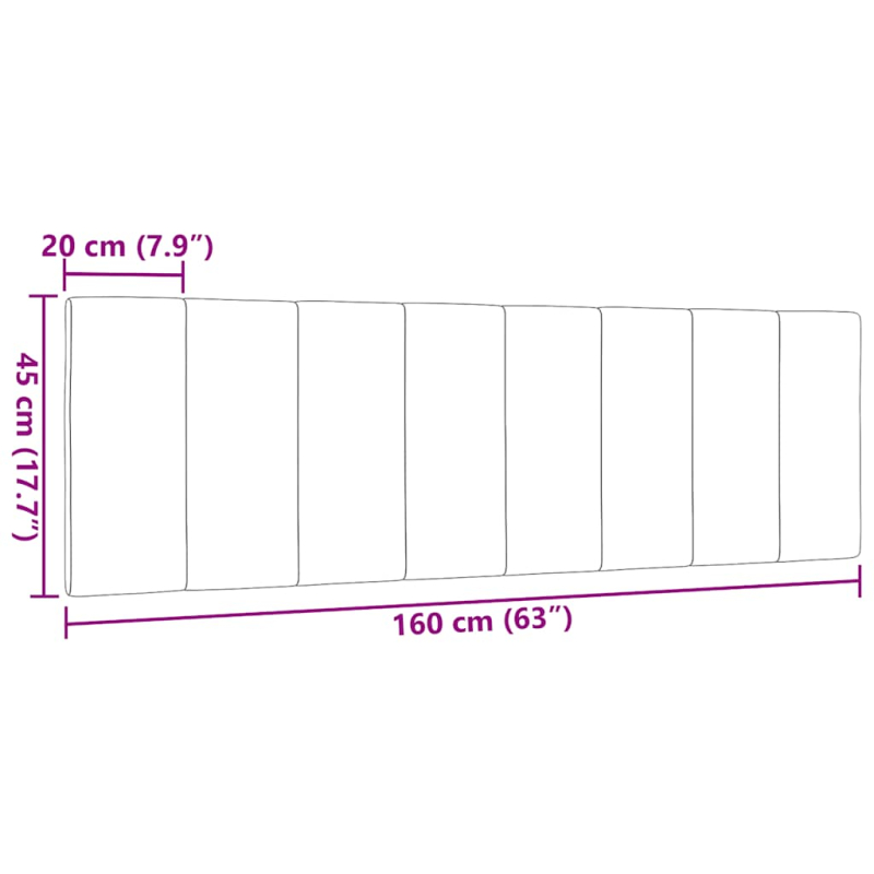 Kopfteil-Kissen Blau 160 cm Stoff