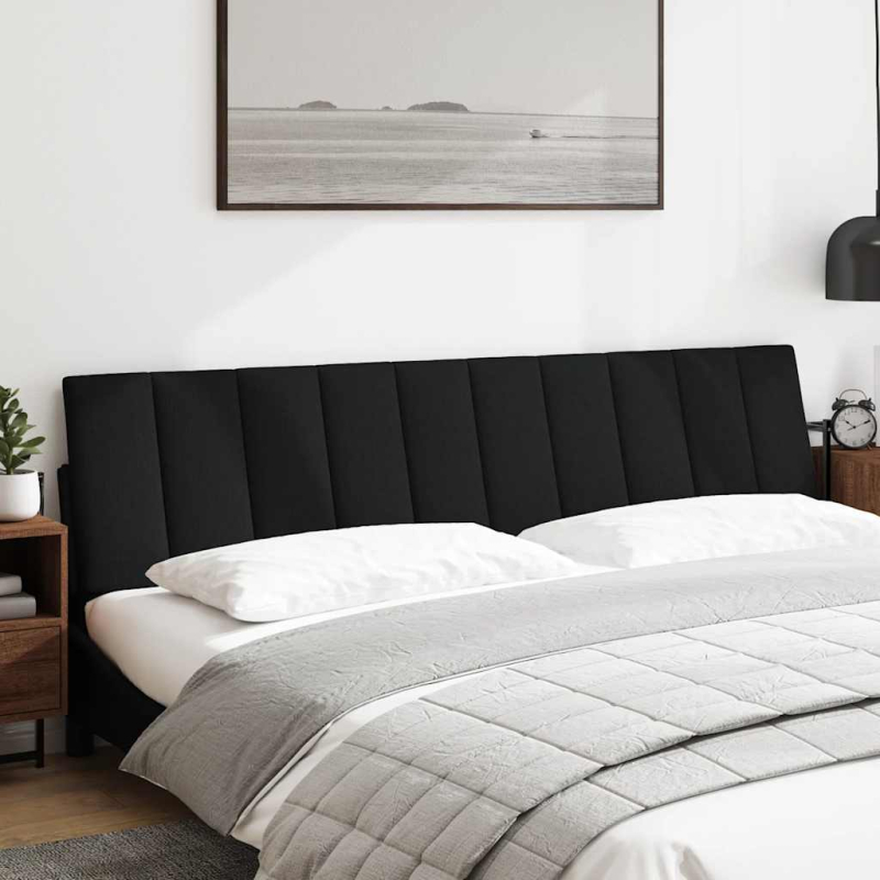 Kopfteil-Kissen Schwarz 200 cm Stoff