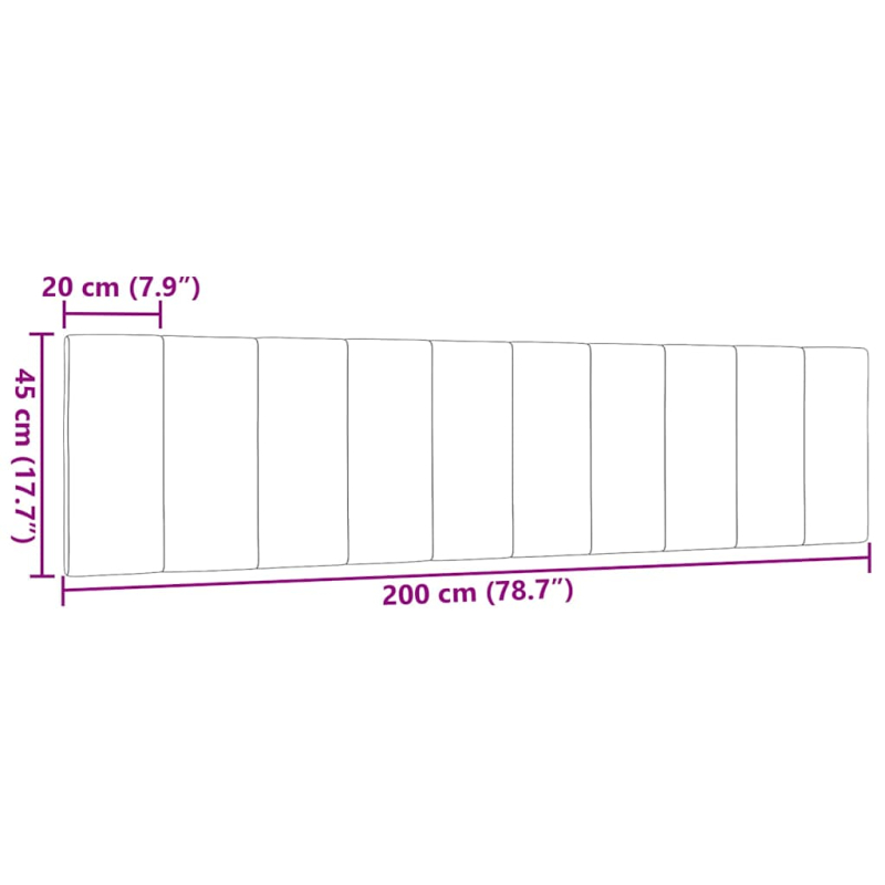 Kopfteil-Kissen Dunkelbraun 200 cm Stoff