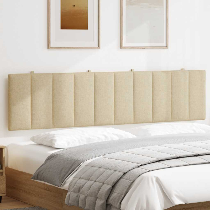 Kopfteil-Kissen Creme 200 cm Stoff