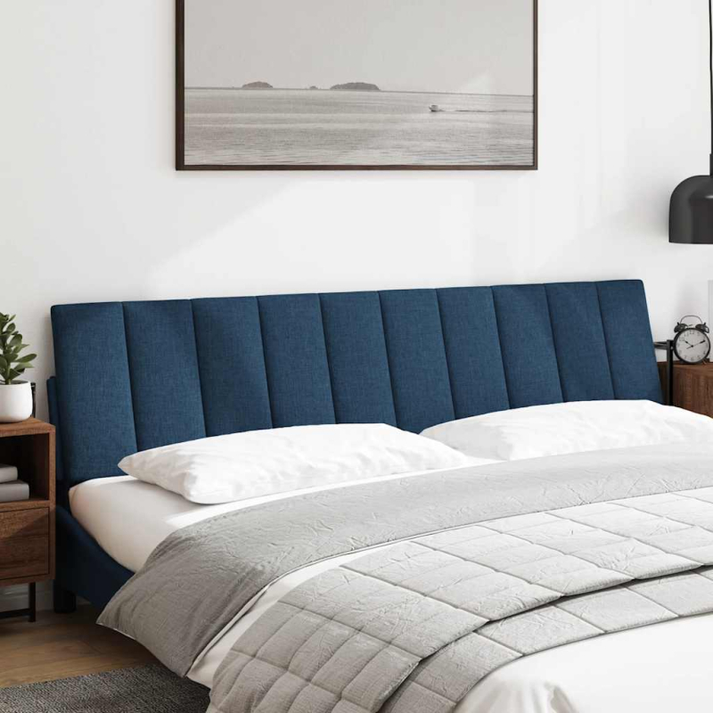 Kopfteil-Kissen Blau 200 cm Stoff