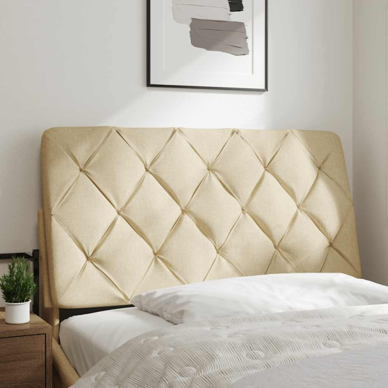 Kopfteil-Kissen Creme 100 cm Stoff