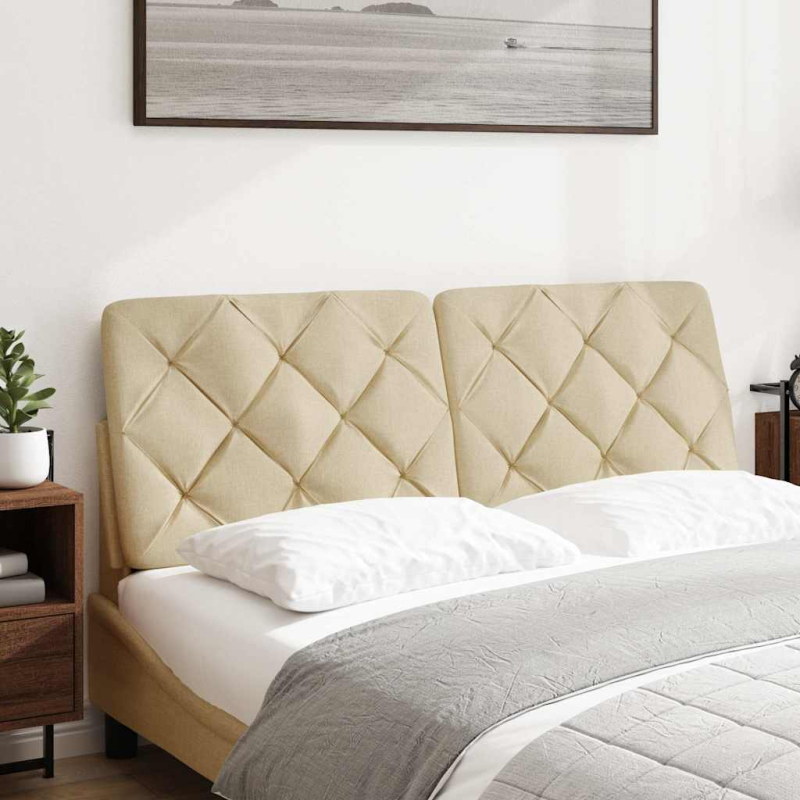 Kopfteil-Kissen Creme 120 cm Stoff