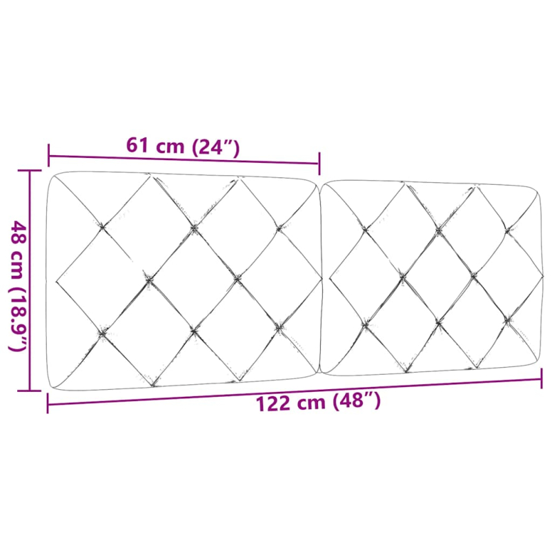 Kopfteil-Kissen Creme 120 cm Stoff