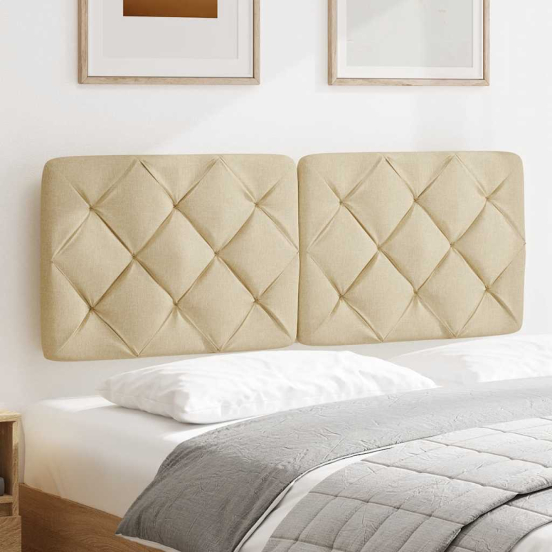 Kopfteil-Kissen Creme 140 cm Stoff