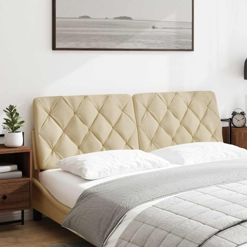 Kopfteil-Kissen Creme 160 cm Stoff