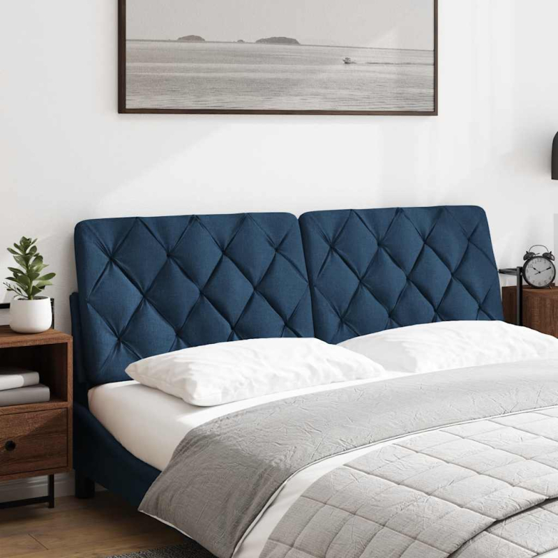 Kopfteil-Kissen Blau 160 cm Stoff