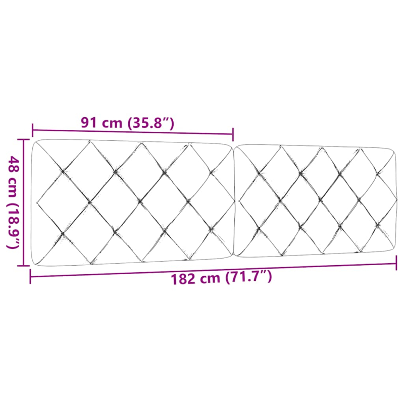 Kopfteil-Kissen Dunkelgrau 180 cm Stoff