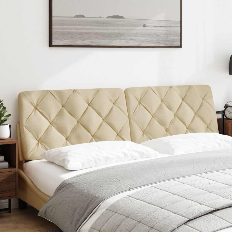Kopfteil-Kissen Creme 180 cm Stoff