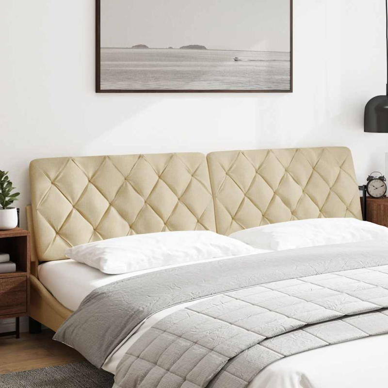 Kopfteil-Kissen Creme 200 cm Stoff
