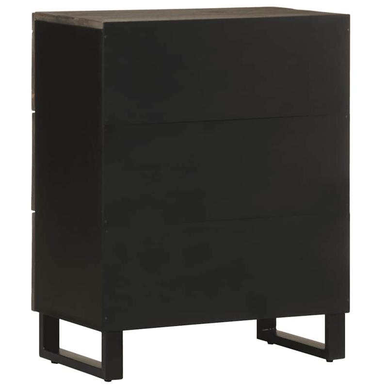 Sideboards 2 Stk. Schwarz 60x33x75 cm Massivholz Mango