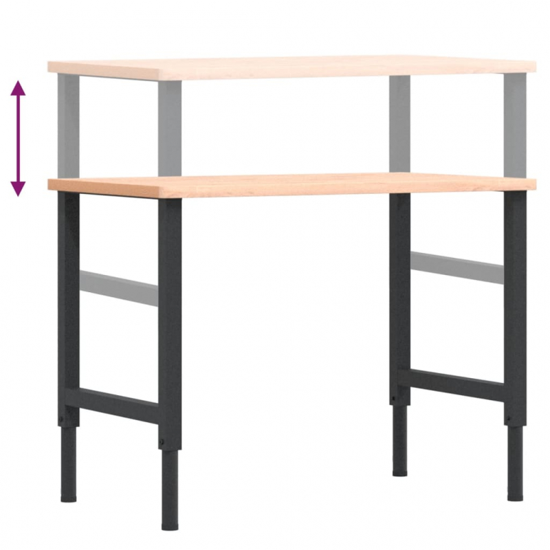 Werkbank 100x60x(71,5-98) cm Massivholz Buche Rechteckig