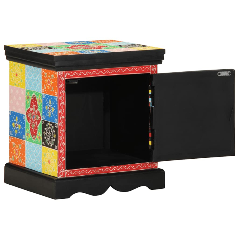 Nachttisch Mehrfarbig 40x35x45 cm Massivholz Mango