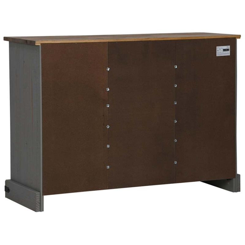 Sideboard HALDEN 2 Schiebetüren Grau 112x40x80 cm Massivholz
