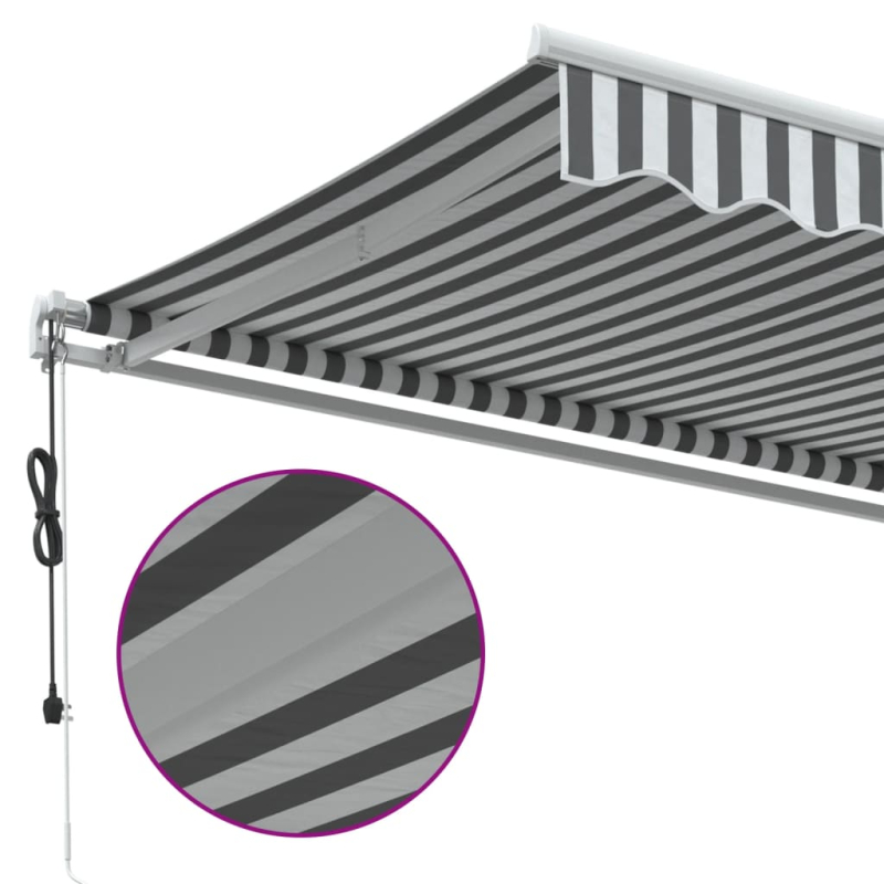 Markise Automatisch Anthrazit & Weiß 450x300 cm