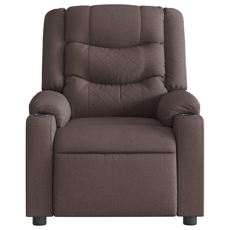 Massagesessel Elektrisch Dunkelbraun Stoff