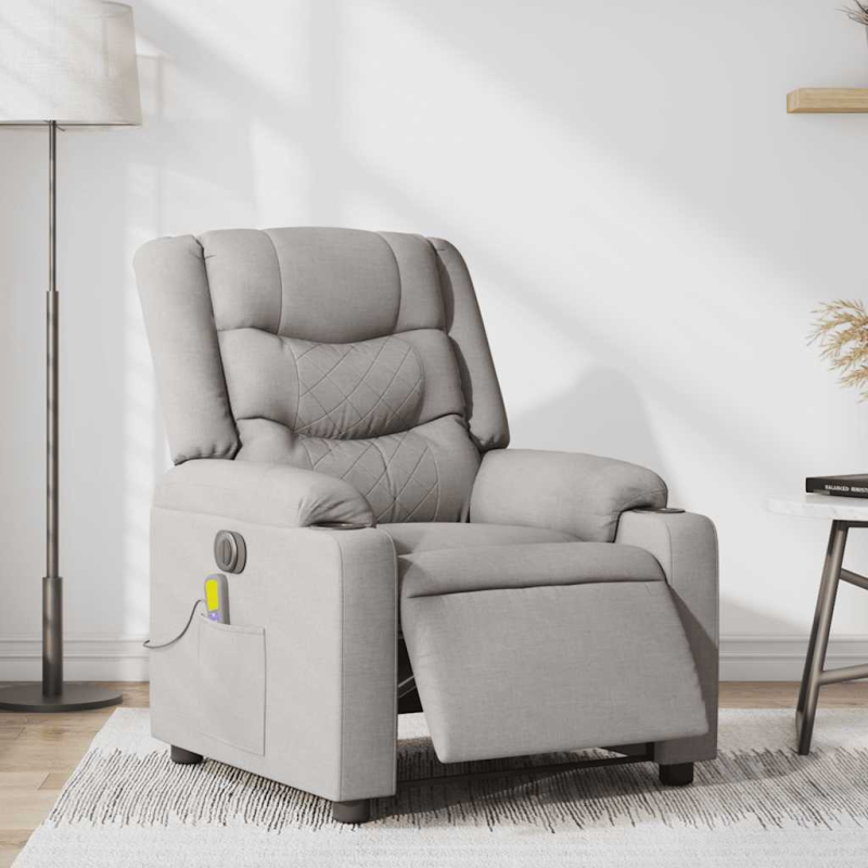 Massagesessel Elektrisch Wolkengrau Stoff