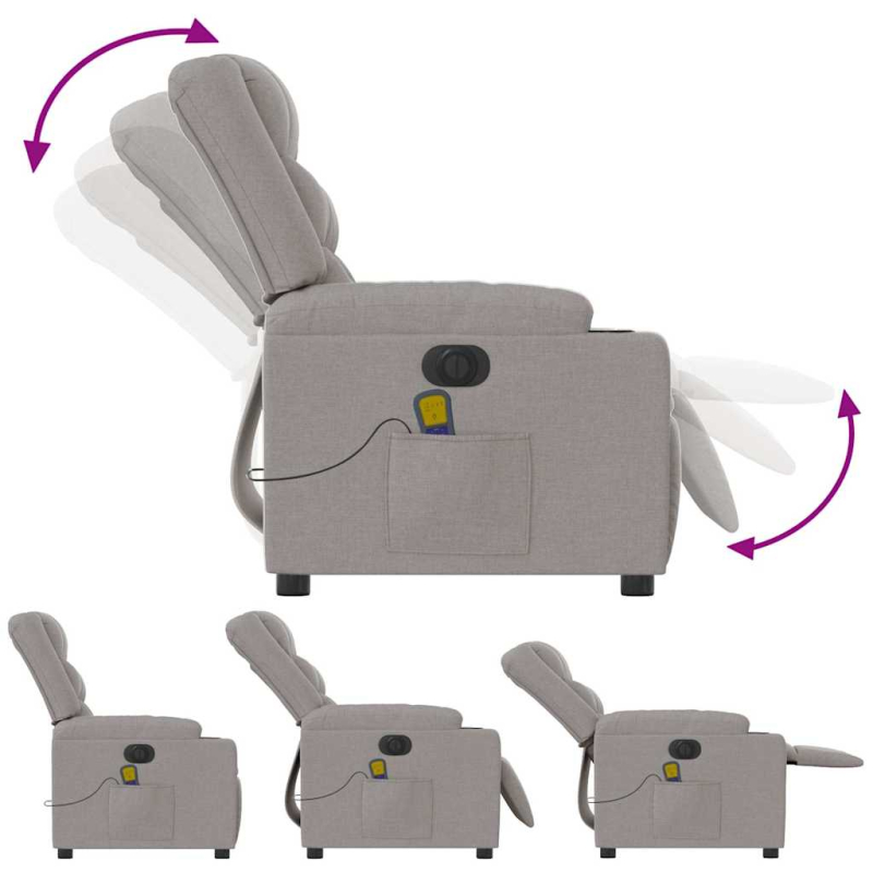 Massagesessel Elektrisch Wolkengrau Stoff