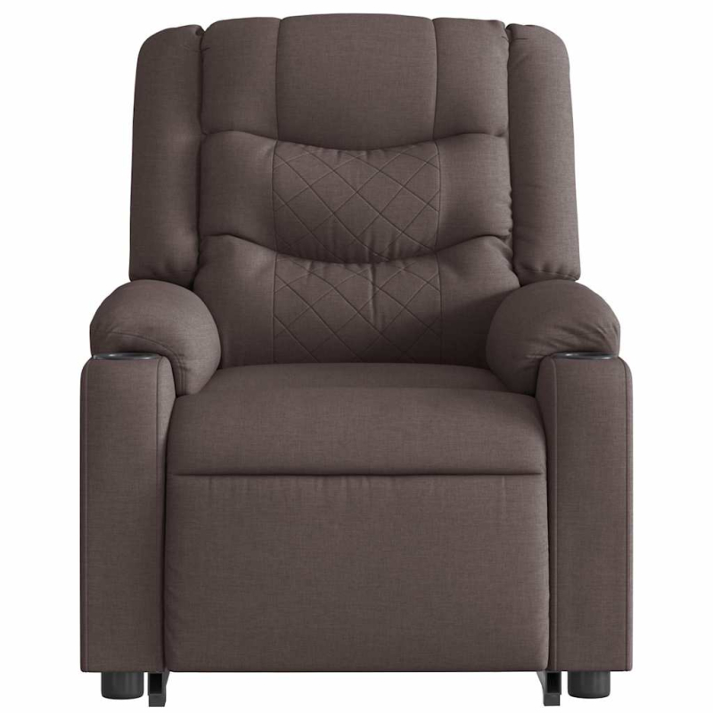 Massagesessel mit Aufstehhilfe Dunkelbraun Stoff