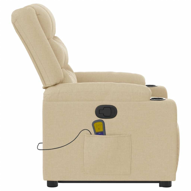 Massagesessel mit Aufstehhilfe Creme Stoff