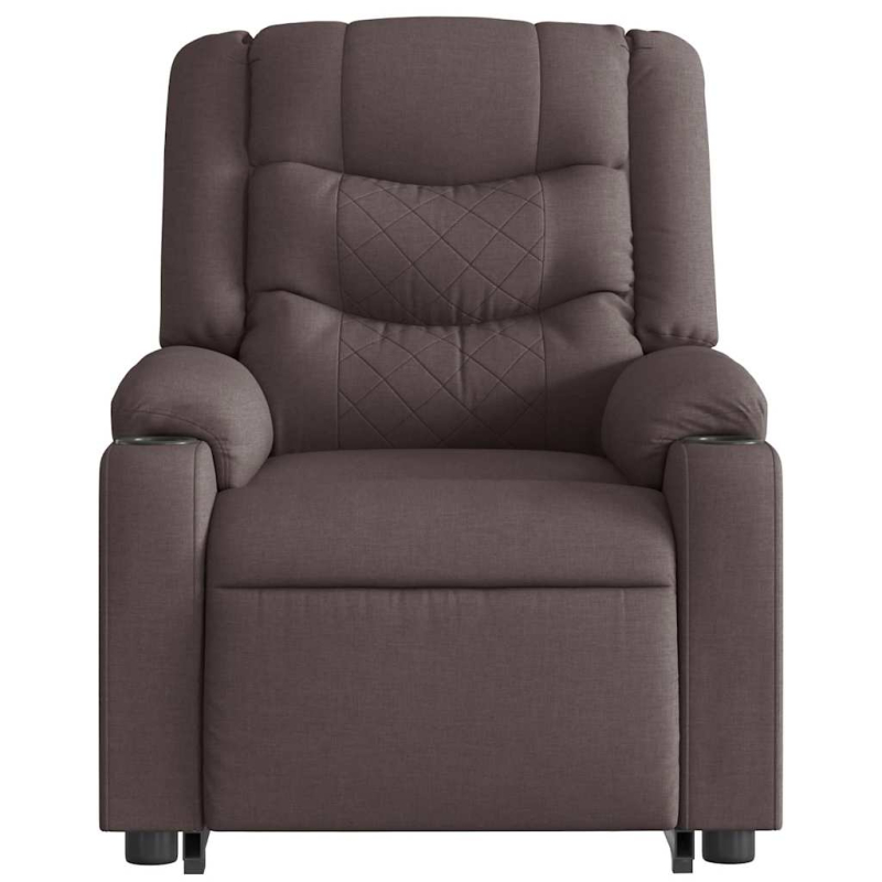 Elektrischer Massagesessel mit Aufstehhilfe Dunkelbraun Stoff