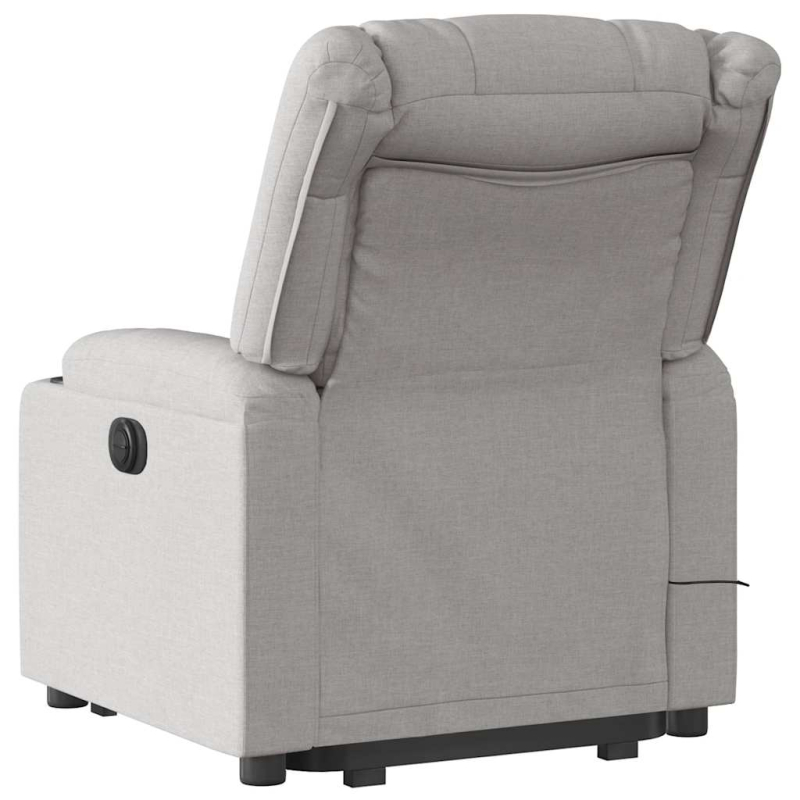 Massagesessel mit Aufstehhilfe Elektrisch Wolkengrau Stoff